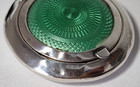 Antique 5cm Green Guilloche Enamel Mirror Powder Compact 1911 Henry Pidduck