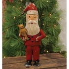 New Primitive Santa Figure Vtg Look Christmas Recycled Metal 10 5 tx4 wx2 5 d