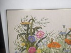 Vintage Bucilla Crewel Country Garden Finished Large Embroidery Flowers 40 X 22