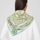90cm New Wheels Brand Square Scarf Women Design Twill Silk Scarf Shawl Hijab Lux