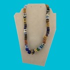  Antique Necklace Trading  African Glass Beads  22   Has 45 Beads  Multicolor 