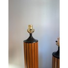 Pair Of Vintage Mid-century Modern    gruvwood    Walnut Table Lamps