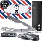 Straight Razor Barber Shaving Kit W 20 Blades   Case Salon Cut Throat Shavette