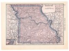 1915 Original Antique Hammond Atlas Map Of Missouri On Reverse Iowa