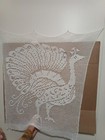 Crochet Filet Panel Window Wall Hanging Wh Peacock 4ft X 3ft Curtain Handmade 