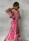 Women s Floral V Neck   Long Sleeve Summer Dress   Maxi
