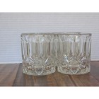 Crown Royal Whiskey Glasses Set Of 4 Diamond Cut Embossed Rocks Lowball Tumblers