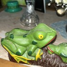 Mechanical Reproduction Frog Coin Bank Toy Vintage Cast Iron Metal Frogs