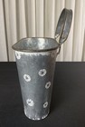 Rustic Farmhouse Metal Wall Decor Bin Planter Basket W embossed Daisy Design