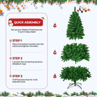 6ft Artificial Christmas Tree 1000 Branch Tips Hinged Pvc