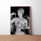Flapper Woman Pearls Feather Dress 1920s Glam Vintage Photo 24x36