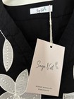 Sage Vell Black Embroidered V-neck Blouse