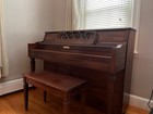 Currier Vintage Upright Piano With Matching Bench
