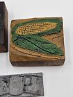 Lot Of 5 Vinatage Printing Press Blocks  College  Corn  Watch Parts 