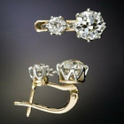 Art Deco Vintage 4 2ct Round Cut Diamond Drop dangle 14k Yellow Gold Fn Earrings