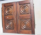 Antique Carved Wooden Panels Cupboard Doors Old Wood Vintage 33 5 x17 