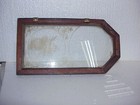Used Antique Oak 13 7 8 By 7    Inch Clock Door Stenciled Glass Parts Repair A
