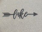 Lake Word Arrow Wood Wall Sign Home Decor 