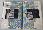 Set Of 2 Lands End Pillow Shams Euro Blue Royal Paisley White Border Cotton New