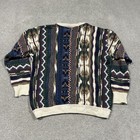 Coogi Jumper Mens S Colourful Wool 3d Knit Crew Neck Pullover Australia 90s
