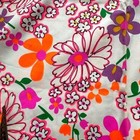 Vtg 60s 70s Cotton Flower Power Twill Fabric Neon Psychedelic 3 9 Yds 44  X 140 