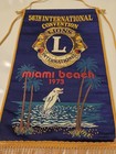 Vintage 1973 Lions Club International Banner Flag 56th Convention Miami Beach
