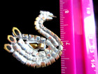 Outstanding Czech Vintage Style Glass Rhinestone Button    Swan   Crystal Clear