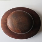 Antique Vintage Industrial Wood Crown   Brim Millinery Hat Mold Block Form