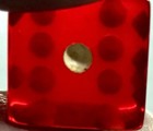 Pair Of Vintage Translucent Red  Dice
