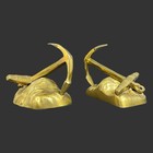 Vintage Pair Of Heavy Bronzed Nautical Ships Anchor Bookends 5  Tall