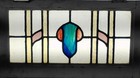Abstract Decorative Midsize Old English Leaded Stained Glass Window 26 x 14 