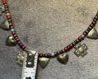 Vtg Qt Sterling Silver Coral Turquoise Beaded Necklace Southwest Native 20   