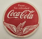 4 Pc Coca-cola Go Refreshed Ceramic Coaster Set Cork Back Red   White
