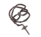 St Benedict Wood Rosary Cord Beaded Chaplet Wood Beads Saint Medal   Cross