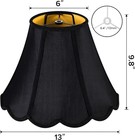 Black Scalloped Lamp Shades Set Of 2 Medium Replac  Braids With Petal Edges