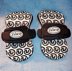  nice  One Kiteboard Wakeboard Bindings Pair Black white Pattern - New 