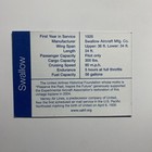 2004 Swallow Aircraft Trading Card  Created By The United Historical Foundation 