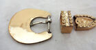 Yuma Berry Brass 3 Piece Buckle Set Hansen Western Horse Headstall Tack Belt New