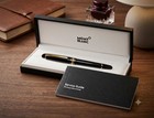 Mb Meisterst  ck Fountain Pen Black Gold Trim With Gift Box
