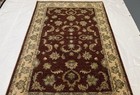 Afghan Chobi Rug 4x6 Ft Hand Knotted Red Cream Natural Dye Floral Wool Area