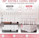White Ruffled Crib Skirt With 8 Pcs Large Cot Bow 28  X 52  With 20  Drop Baby