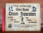 Antique United States Cream Separator Lithograph On Linen Advertising Sign C1910