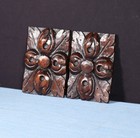 Pair Of 4  French Antique Highly Carved Corbels trim brackets Solid Oak Wood