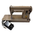 Vintage Singer 301a Long Bed Sewing Machine Tan With Foot Pedal Controller