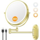 8  Rechargeable Wall Mounted Makeup Mirror - 1x 30x Magnifying  Led Lighted
