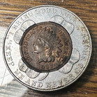 1907 Jamestown 300th Exposition Encased Indian Cent Uncirculated Chrc