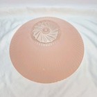 Vtg Pink Frosted Glass Ceiling Light Lamp Shade Art Deco 3 Hole Hanging  10 25 
