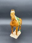Vintage Chinese Tang Dynasty Style Sancai Glazed Pottery War Horse