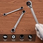 4 In 1 Ratcheting Wrench Set  Reversible Ratchet Double Tool Box Metric 8-19mm