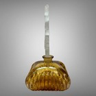 Vintage Czechoslovakia Art Deco Crystal Perfume Bottle Floral Dauber Stopper